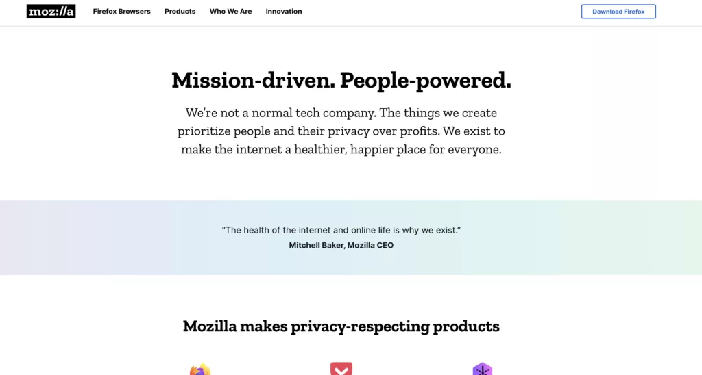 mozilla new website and its future