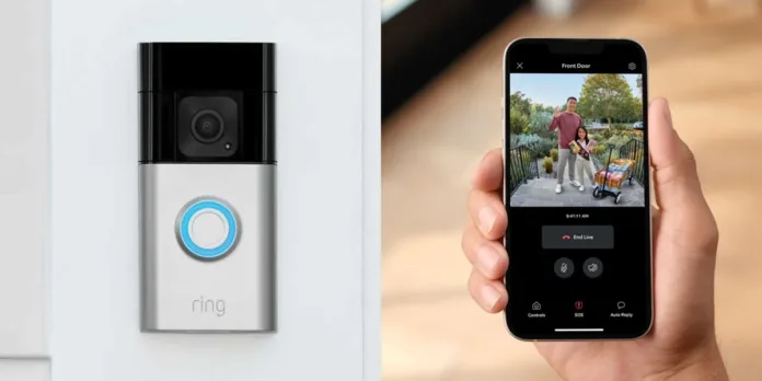 Ring Camera and smartphone displaying camera