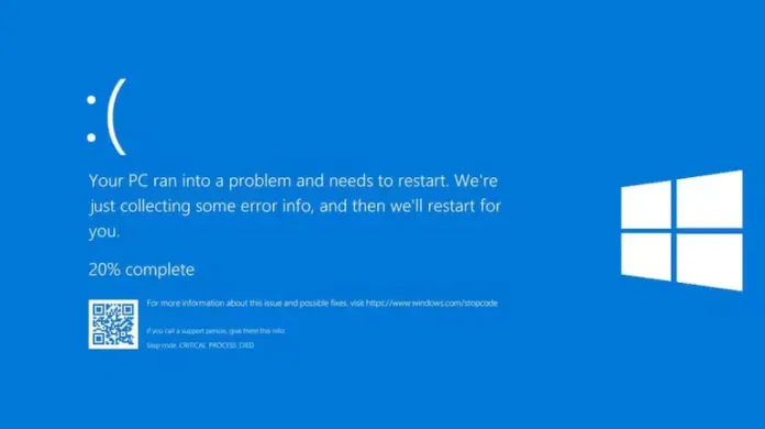 Windows Blue Screen of Death with Black Screen