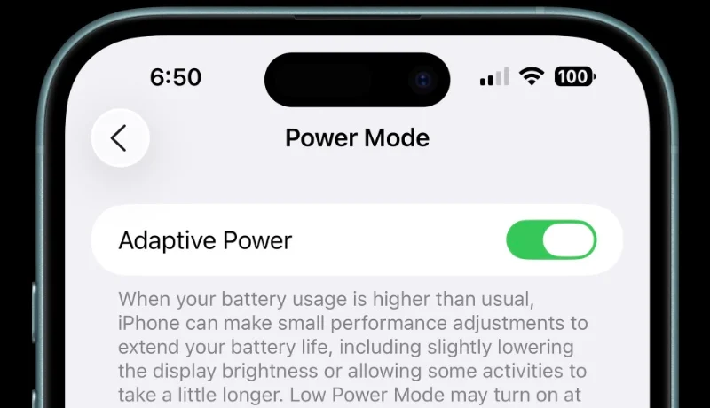 iOS 26 Adaptive Power Mode