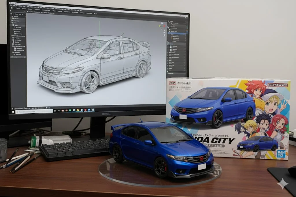 Blue Honda Nano Banana Model