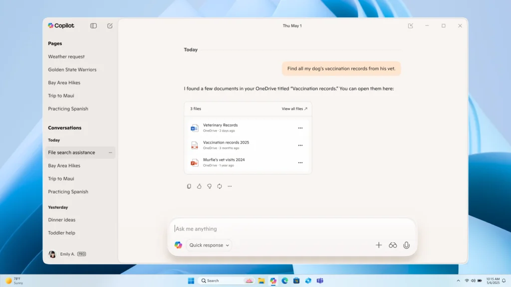 Microsoft’s Copilot on Windows