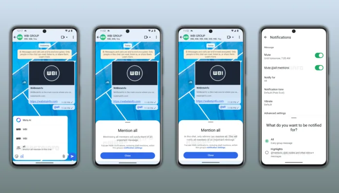 WhatsApp Beta for Android Launches @all Mentions to Notify Every Group Member Instantly IMAGES