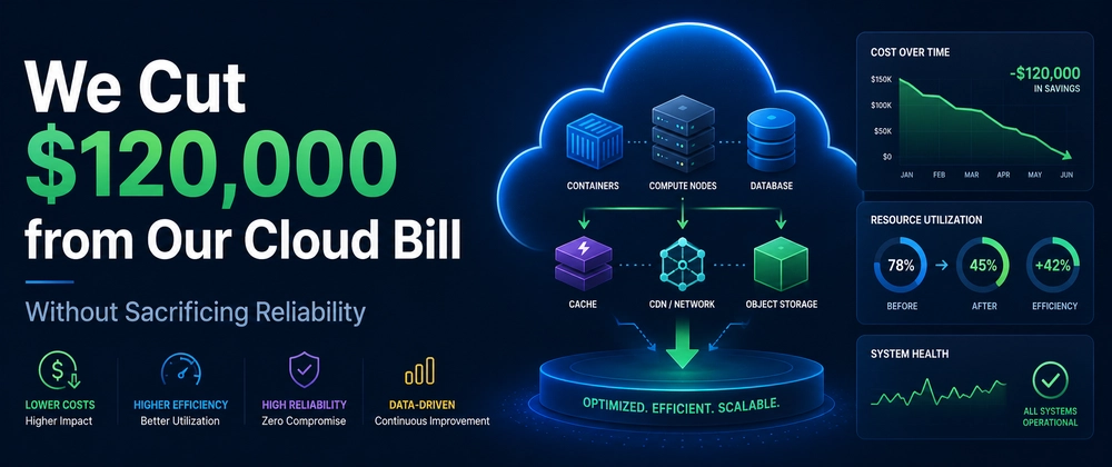 How One Team Cut Cloud Costs by $120,000 Without Breaking Anything Cover image for We Cut $120,000 from Our Cloud Bill Without Sacrificing Reliability
