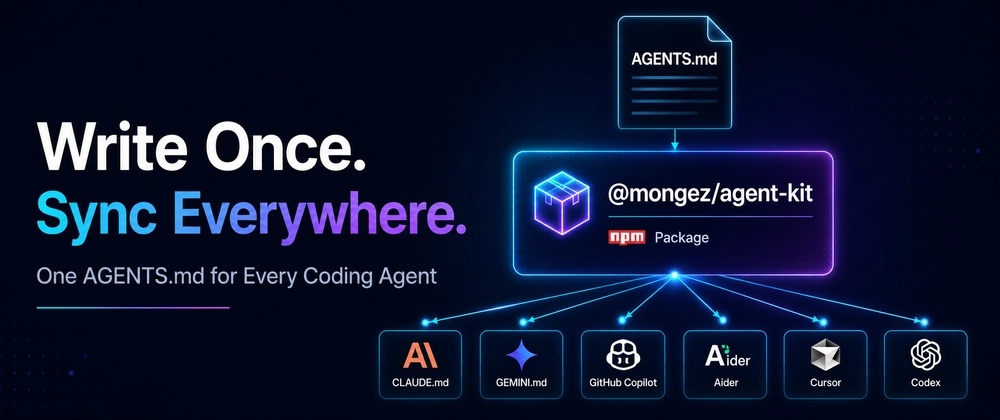 AI Coding Agents Are a Mess — This New Tool Fixes That Cover image for One AGENTS.md for Every Coding Agent: Auto-Derive CLAUDE.md, GEMINI.md & Copilot Instructions