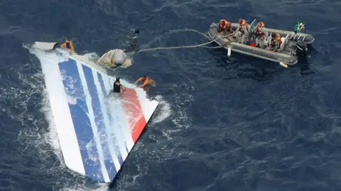 Air France Flight 447 Crash: Shocking Guilty Verdict After 16 Years Getty Images Plane wreckage floating in the sea
