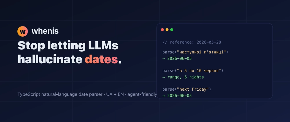 LLM Date Hallucinations? This New Tool Has the Fix Cover image for Stop letting LLMs hallucinate dates — a tool for AI agents