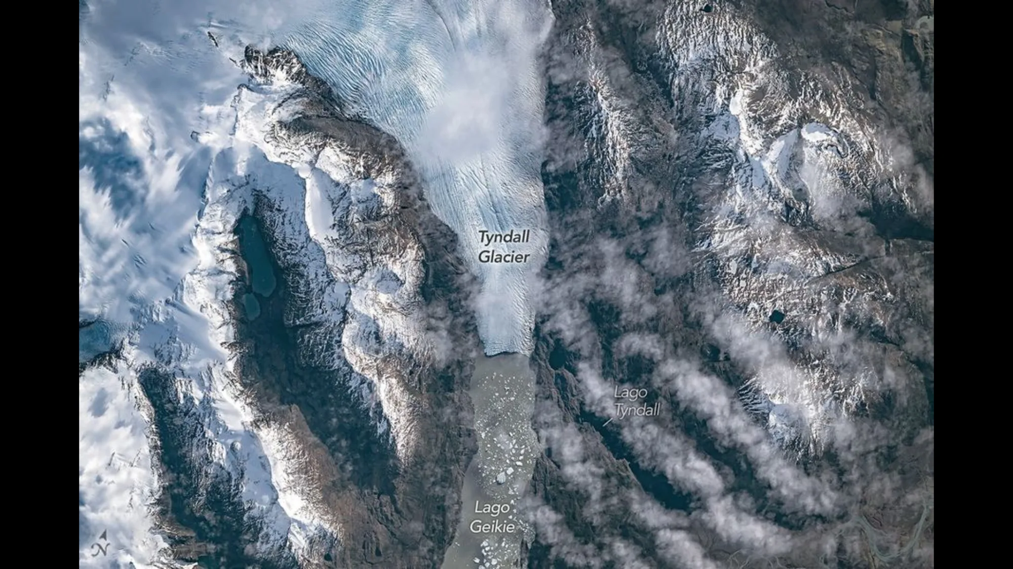 Tyndall Glacier Retreat Captured Live by ISS Astronauts Tyndall Glacier retreat — An image from space shows glaciers in Patagonia.
