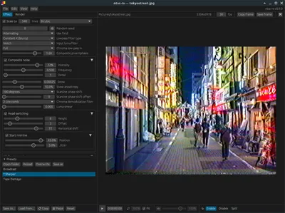 Ntsc-rs Is the Most Powerful Free VHS Emulation Tool Yet Screenshot of the ntsc-rs application