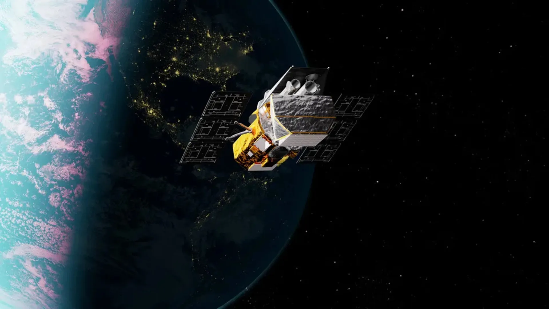 NASA's Swift Telescope Gets a New Lease on Life — Here's the Bold Plan Swift space telescope — illustration of a gold and silver spacecraft orbiting earth at night
