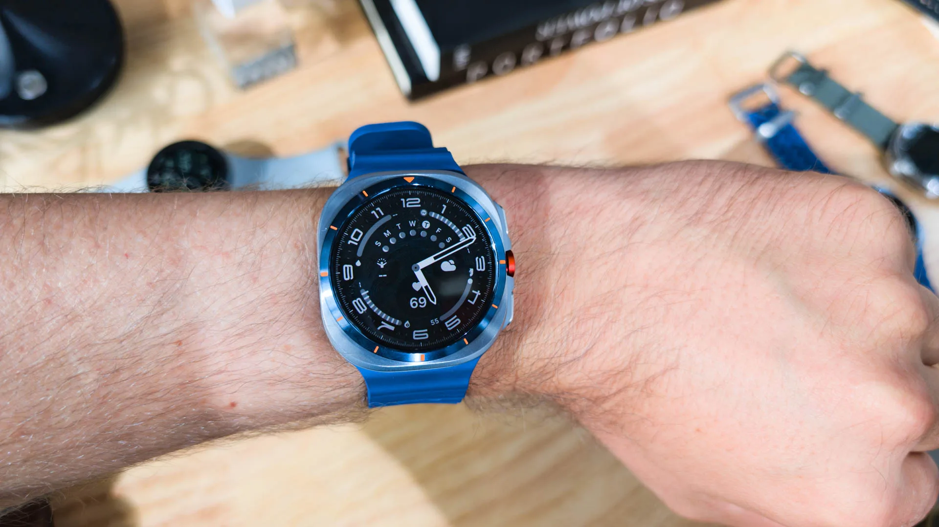 Galaxy Watch Ultra 2025 Drops to $375 — Best Price This Year Samsung Galaxy Watch Ultra 2025 Titanium Blue on Wrist showing pilot face