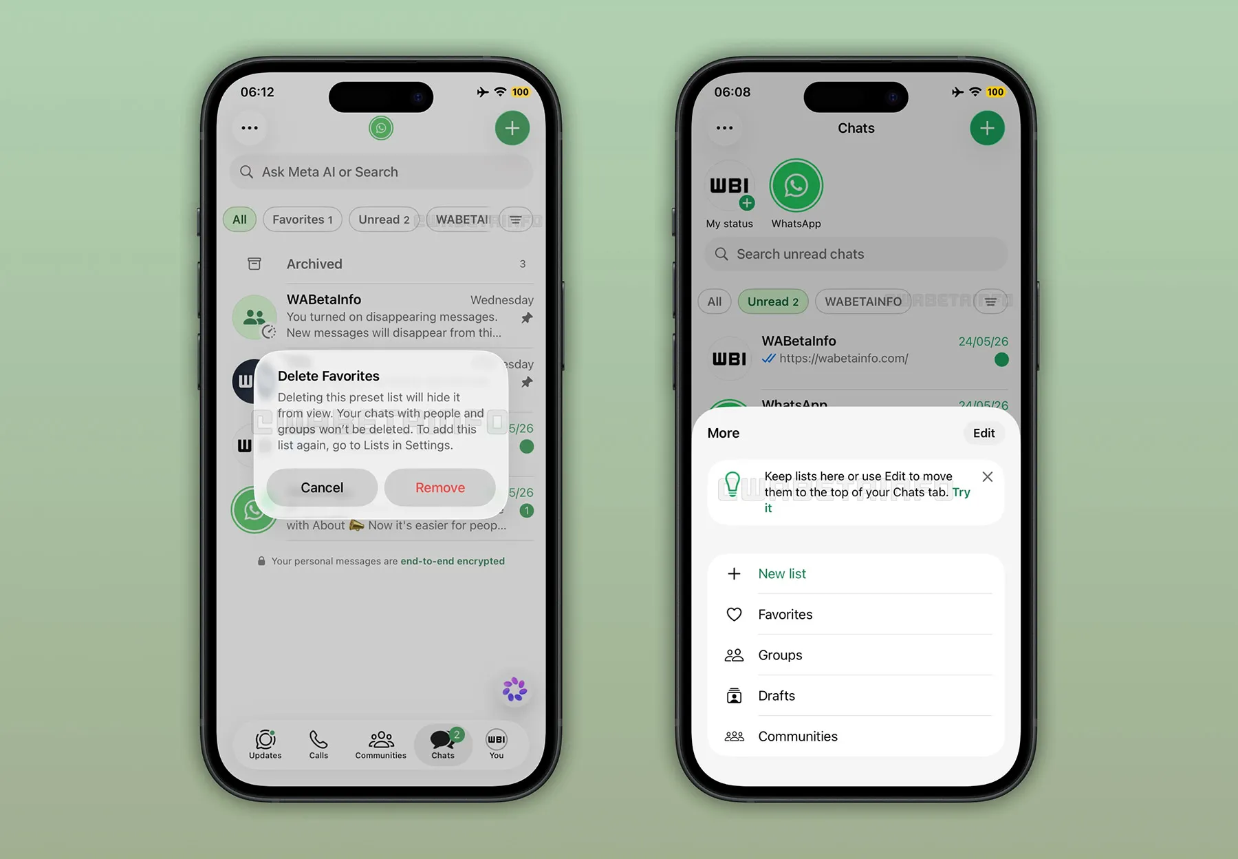 WhatsApp Chat Lists Get a New Look on iPhone source 38c8080ded