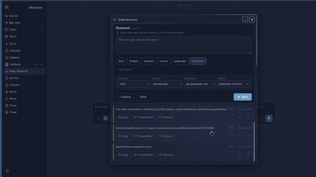 Odysseus: The Free Self-Hosted AI Workspace That Does Everything Deep Research