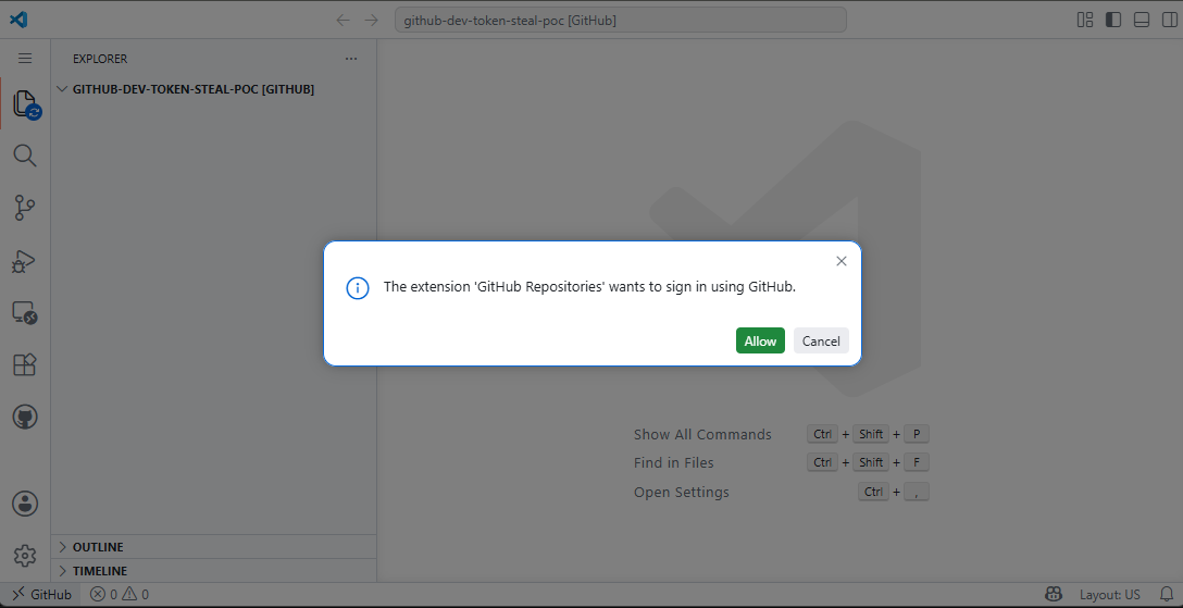 VS Code Zero-Day: Shocking GitHub Token Theft in One Click github.dev initial sign-in dialog