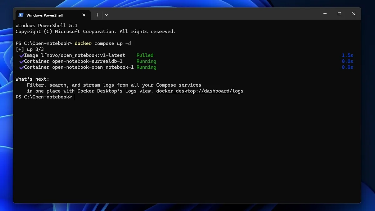 Open Notebook: The Best Open-Source NotebookLM Alternative powershell opennotebook