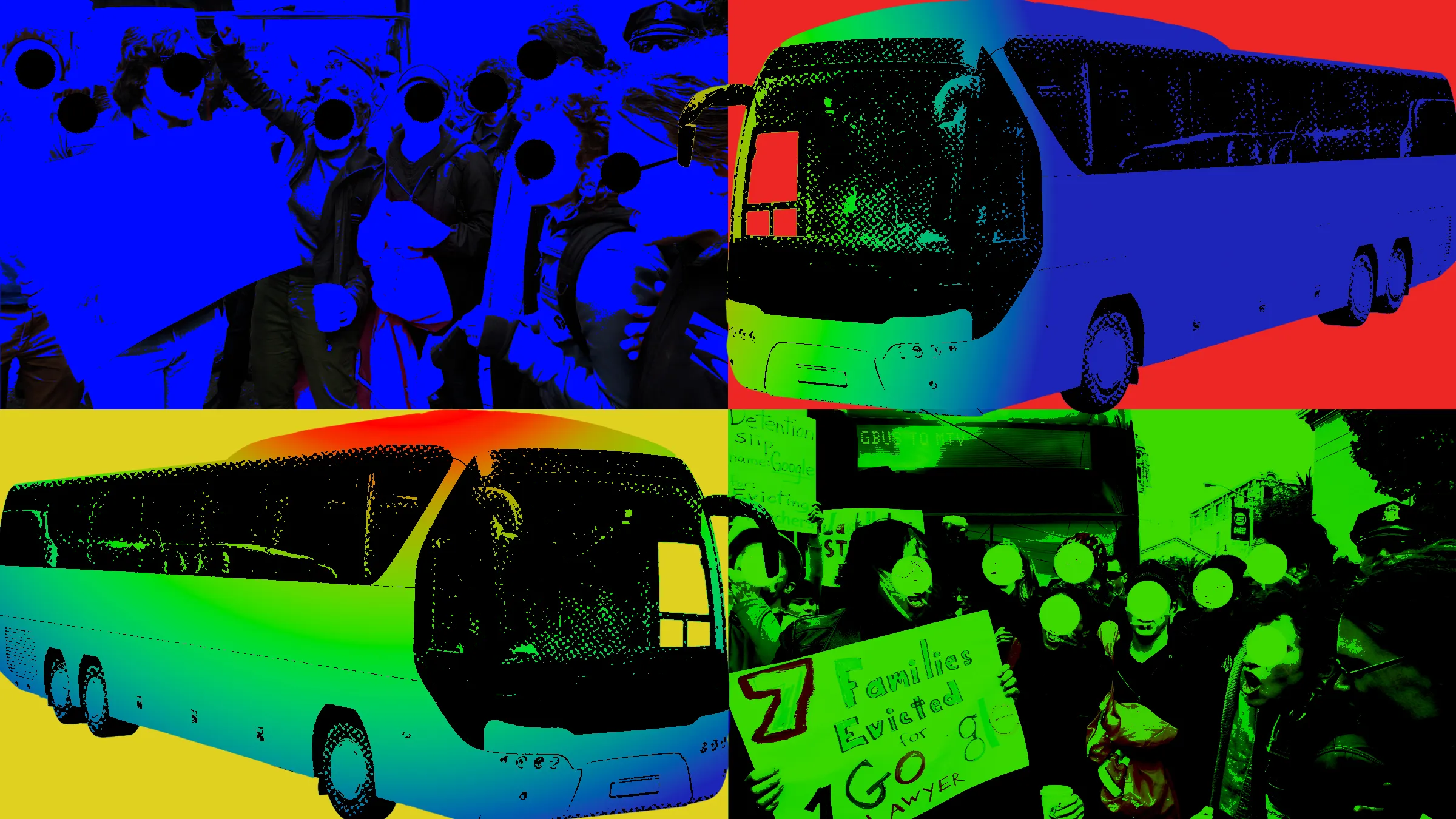 Google Buses Explained: The Employee Perk That Divided San Francisco Photo Illustration of Google Buses and Protesters