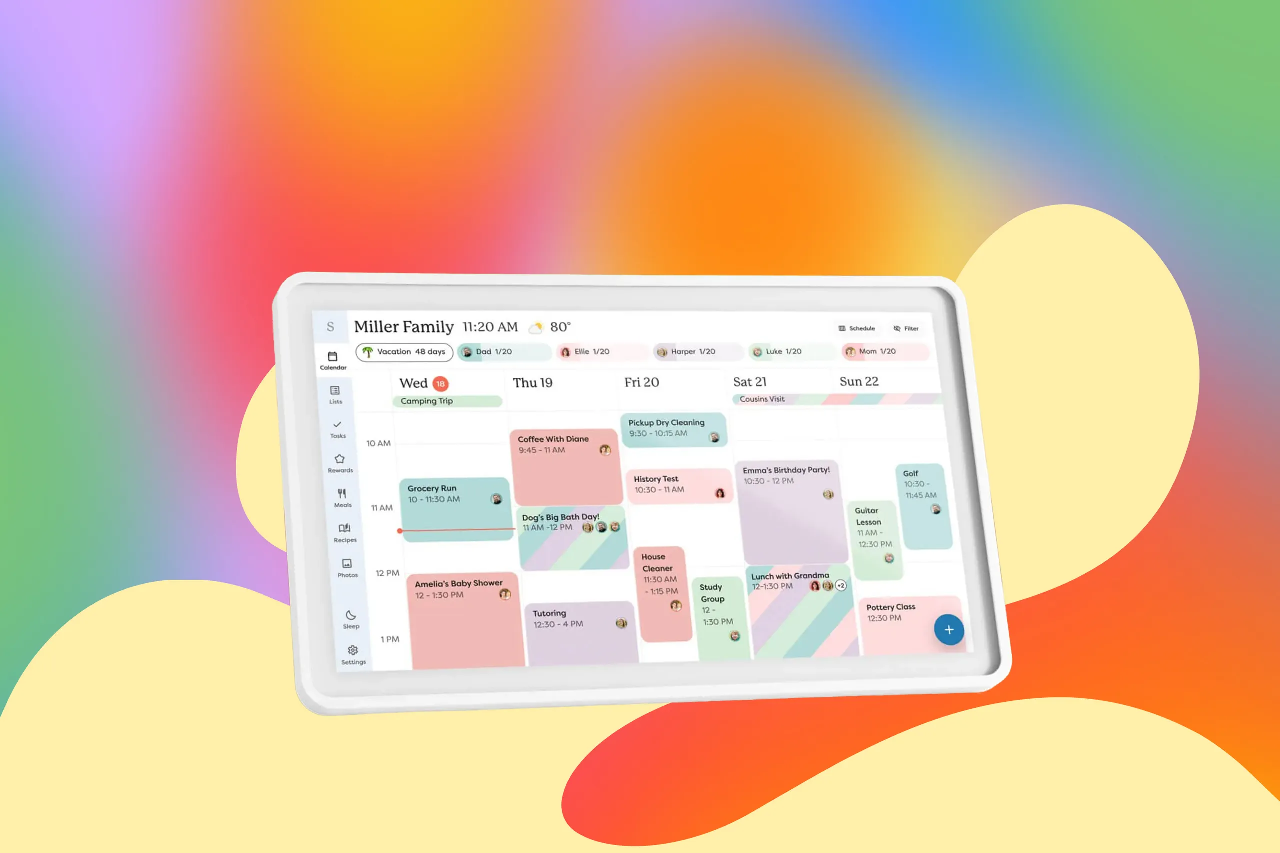Skylight Calendar 2: The Best Digital Wall Calendar for Families in 20 Image may contain Text Computer Electronics and Tablet Computer