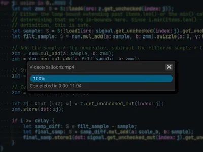 Ntsc-rs Is the Most Powerful Free VHS Emulation Tool Yet An ntsc-rs render which has completed in 15 seconds overlaid atop lines of code