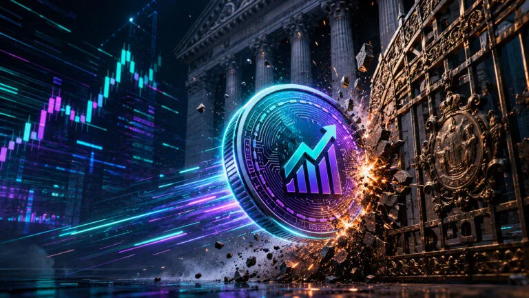 Collector Crypt RWA: Trading Cards Are Crypto's New Retail Hook Tokenized financial asset breaking through the gates of traditional finance, illustrating the rise of tokenized securiti