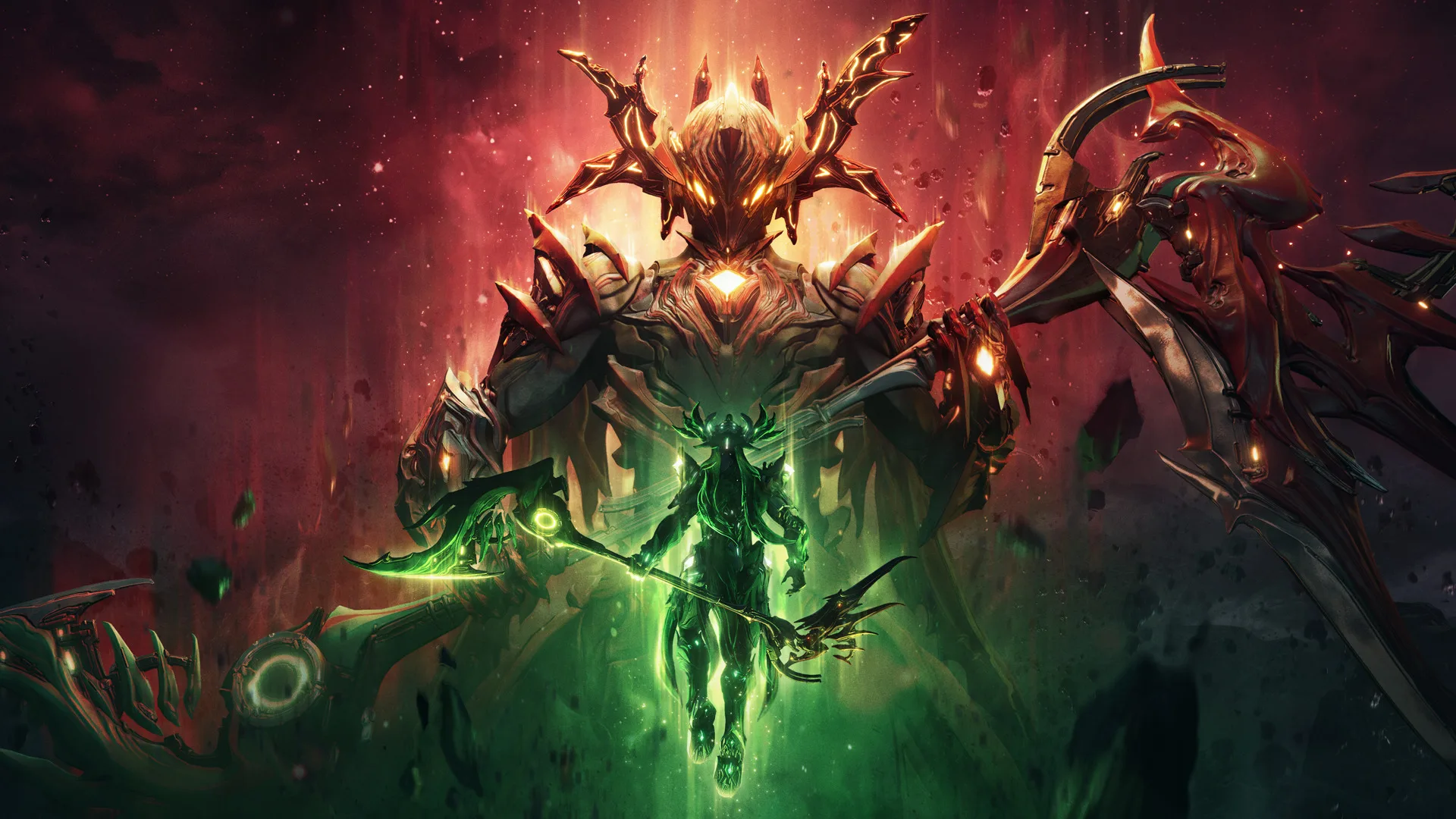 Warframe Constellations Update: New Dual Warframe and Railjack Revival Warframe Constellations update — Promotional screenshot from sci-fi game Warframe Jade Shadows: Constellations.