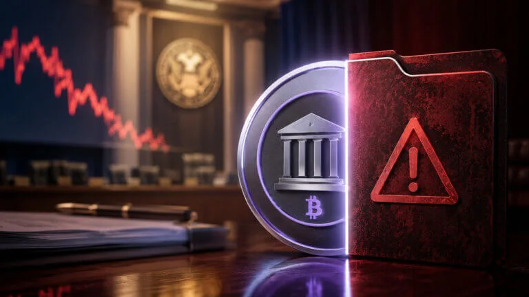 Crypto Capital Rules: Why Banks Still Can't Profit from Bitcoin Kraken’s Federal Reserve account dispute illustrated by a crypto-focused banking emblem, regulatory warning file, and co