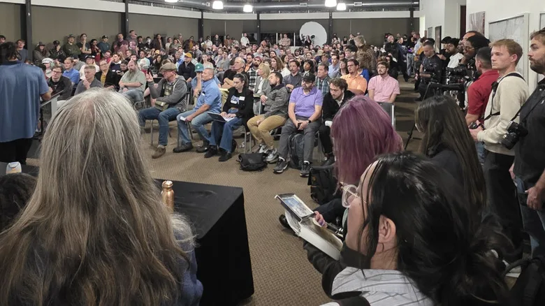 Flock Safety Cameras Track Far More Than License Plates Hundreds of Denver residents attend town hall on October 22, 2025 to voice opposition to the city