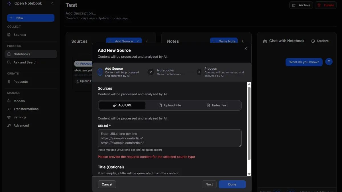 Open Notebook: The Best Open-Source NotebookLM Alternative sources open notebook