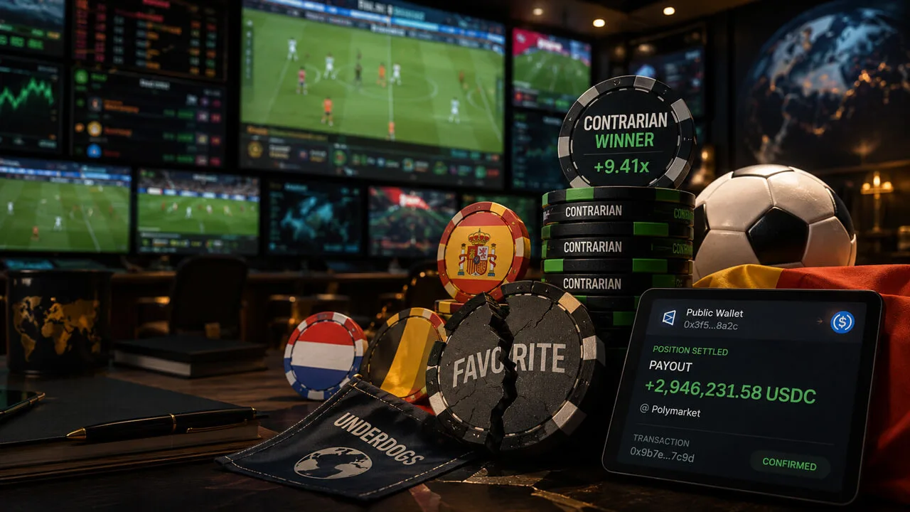 Polymarket World Cup Bets: $9M Winner, Millions Lost on Favorites Polymarket World Cup bets — World Cup bettors are losing millions on Polymarket’s “safe” favorites