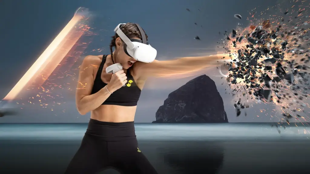 Supernatural VR Fitness Gets a Shocking Second Life After Meta Exit A woman wearing a headset doing a boxing workout in VR