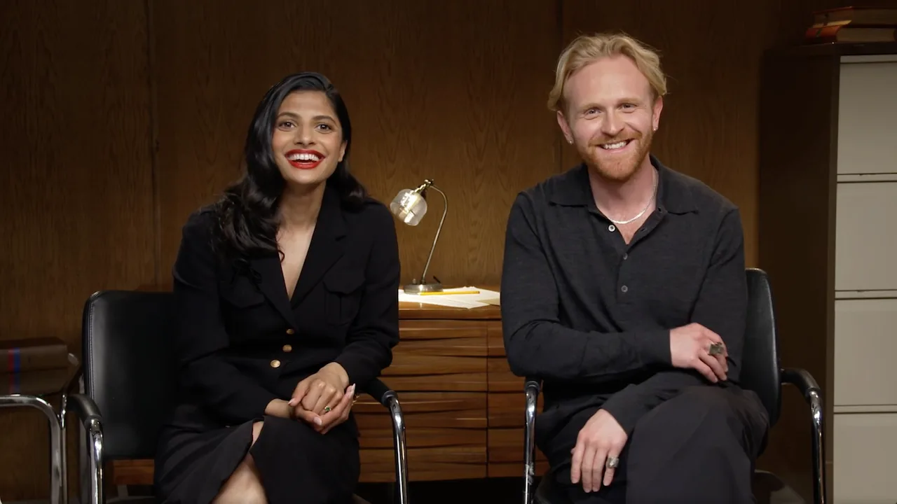 Star City Cast on Playing the Brutal Soviet Space Era Star City Apple TV+ 2026 — a female and male actor in a press room