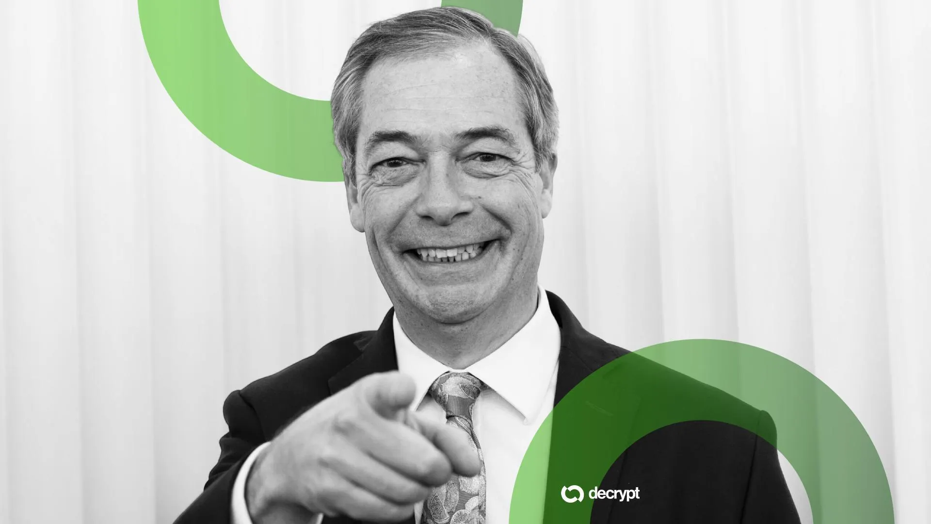 Crypto Donations to Reform UK Top £7M in Shocking Q1 Haul Nigel Farage. Image: Shutterstock/Decrypt