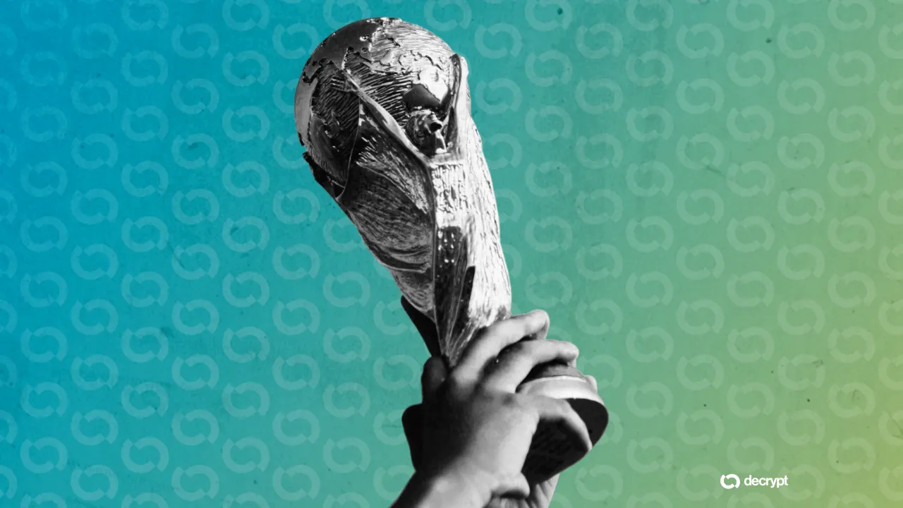 Prediction Markets Could Hit $10B in World Cup Volume prediction markets — FIFA World Cup trophy. Image: Decrypt/Unsplash