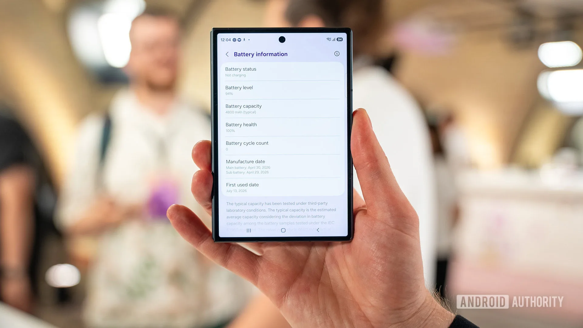 Galaxy Z Fold 8 and the Critical Cost of Going Thin Galaxy Z Fold 8. battery info screen
