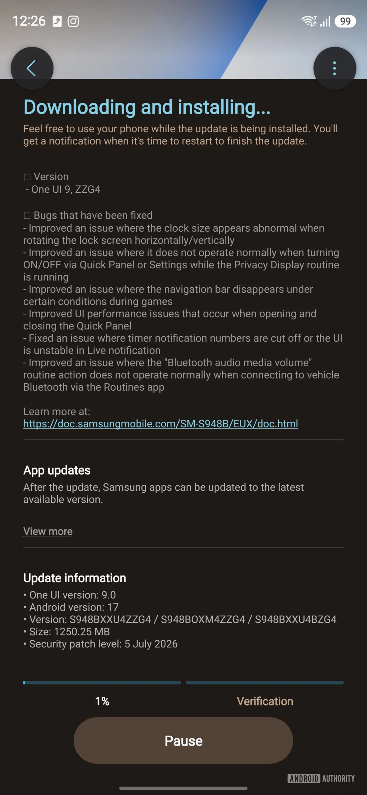 Galaxy S26 One UI 9 Beta 4 Targets the Annoying Stuff Samsung Galaxy S26 Ultra running One UI 9 beta 4
