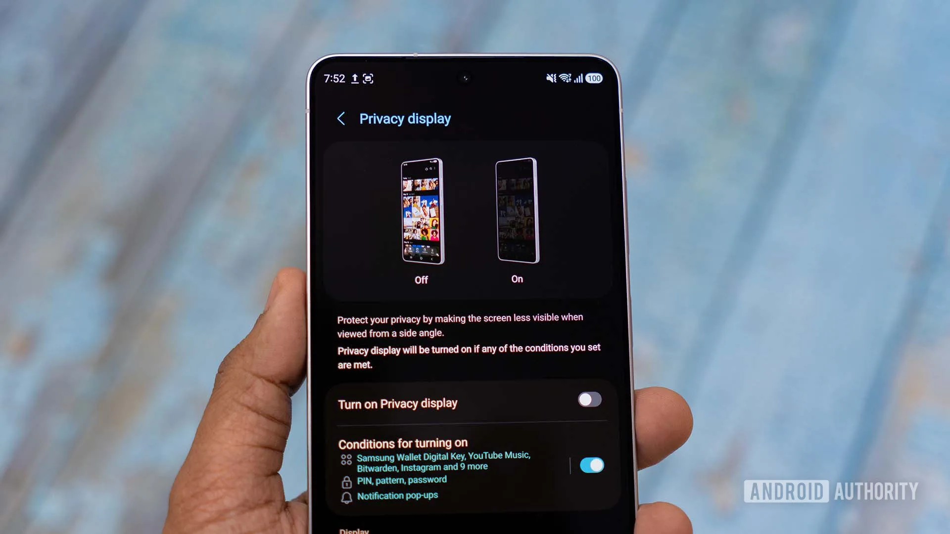 Privacy Display Gets a Key PiP Upgrade on Galaxy S26 Ultra Samsung Galaxy S26 Ultra display showing Privacy Display settings