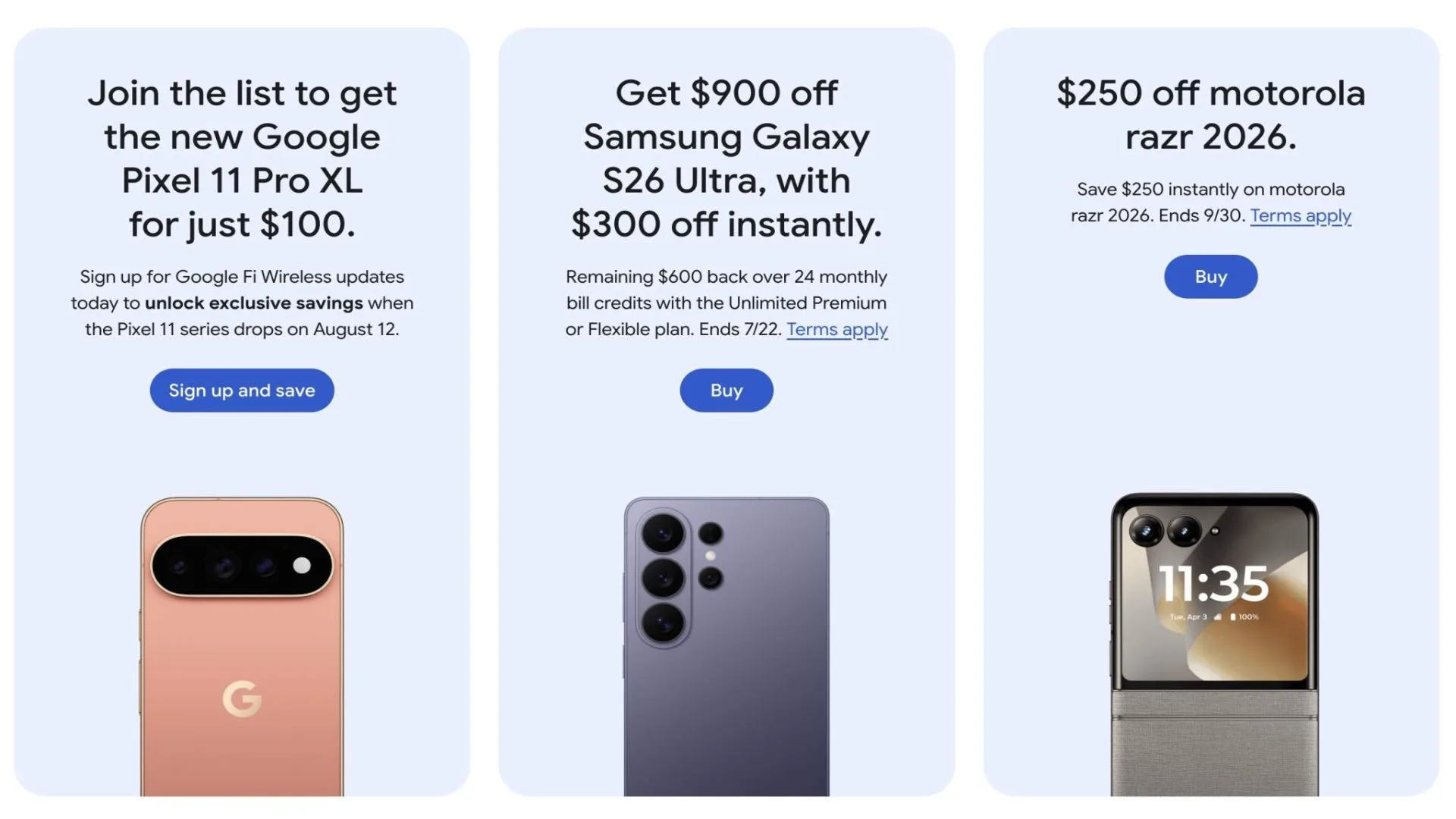 Pixel 11 Pro XL Deal Leak Puts Google Fi in an Awkward Spot A screenshot of the Google Fi page showing a Pixel 11 Pro XL promotion.