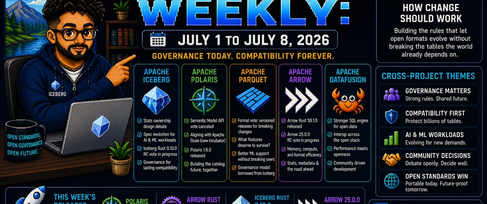 Apache Data Lakehouse: 4 Major Debates Shaping Open Formats Cover image for Apache Data Lakehouse Weekly: July 1 to July 8, 2026