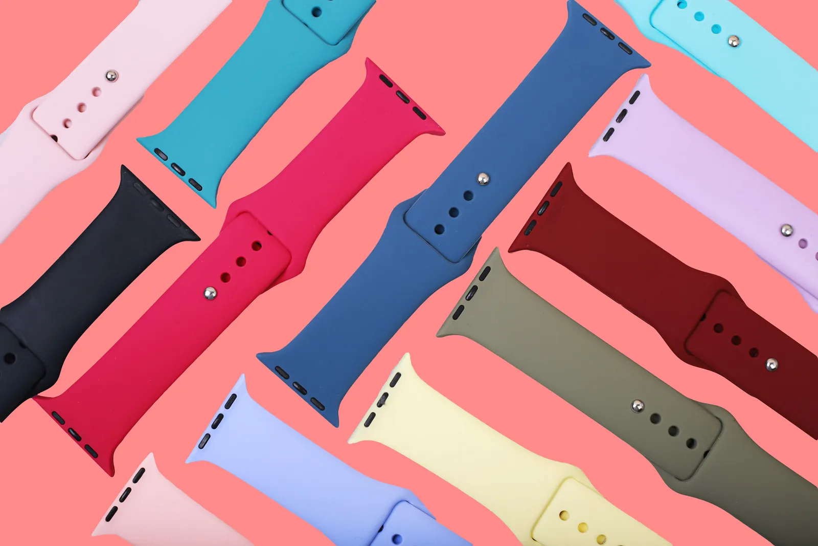 Best Smartwatches 2026: The Essential Buying Guide Flat lay of silicone Apple watch straps
