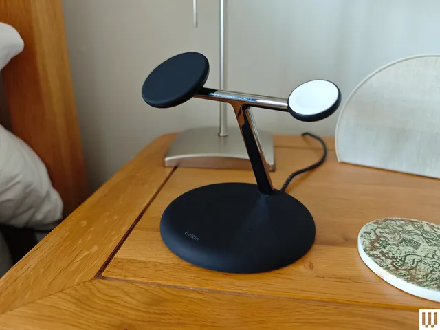 Best MagSafe Wireless Chargers in 2026: Top 15 Picks Tested Image may contain Wood Plywood Electrical Device Microphone Furniture Table Hardwood Tabletop Person and Desk