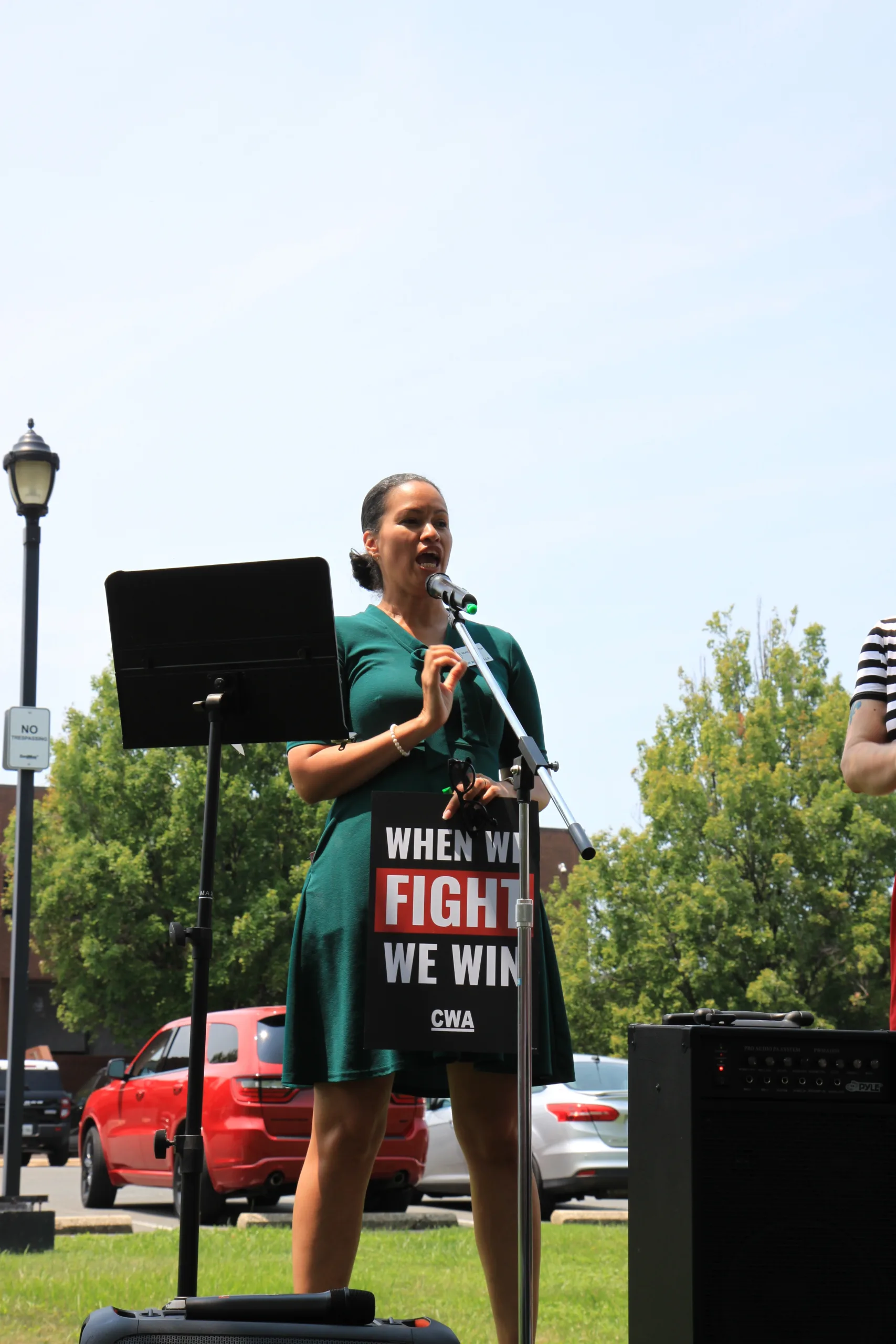 Xbox Layoffs Spark Major Union Protests at Bethesda Xbox layoffs — Rockville Mayor Monique Ashton addresses the crowd and offers her support for the laid-off workers