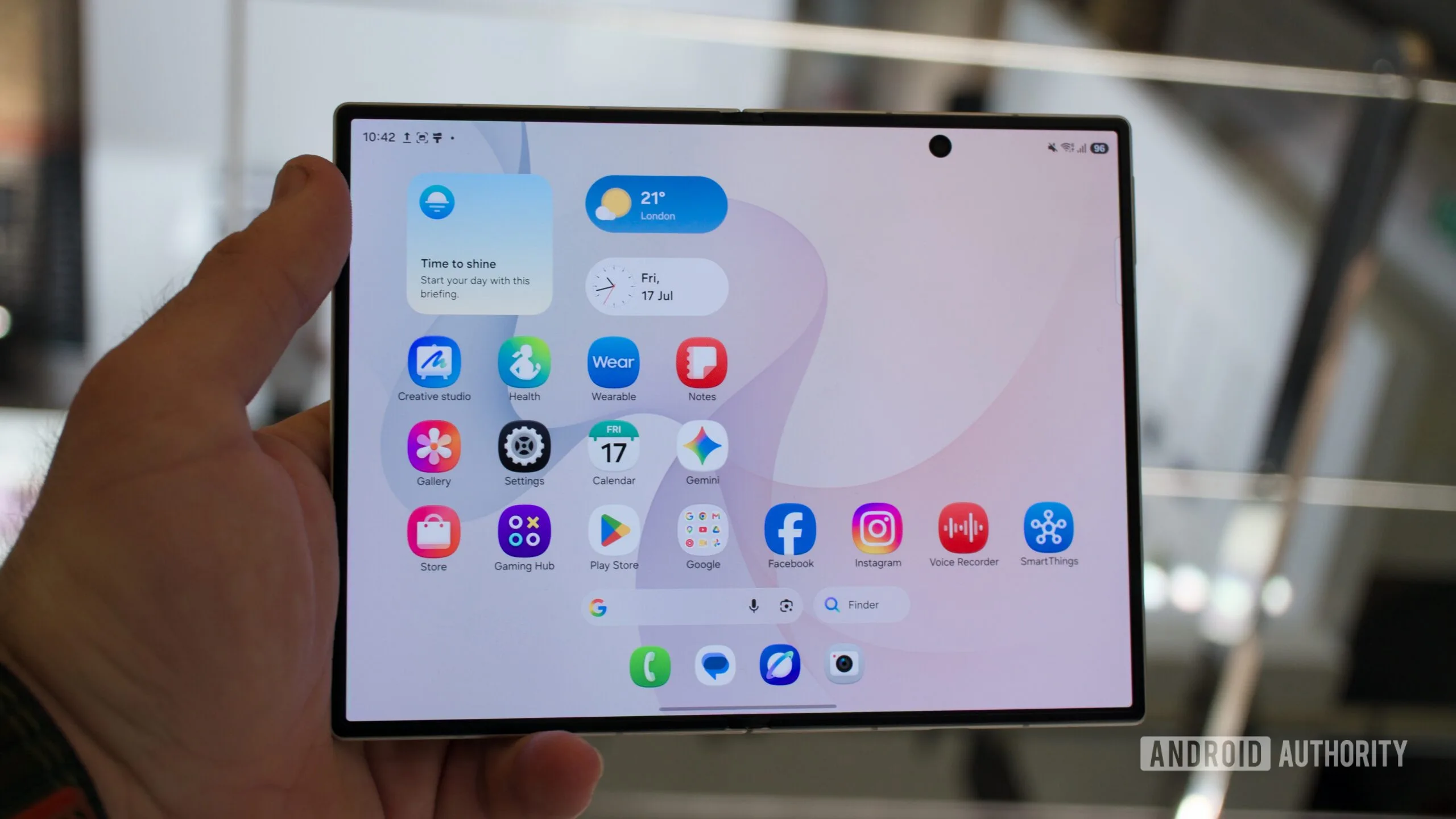 Galaxy Z Fold 8 and the Critical Cost of Going Thin Galaxy Z Fold 8 2026 — galaxy fold 8 open in hand home screen