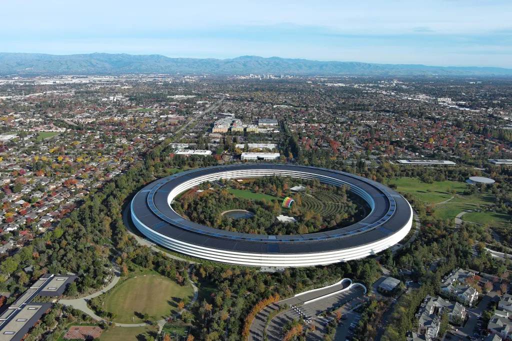 San Francisco Targets Nudify Apps in Major App Store Push nudify apps 2026 — aerial of Apple Park