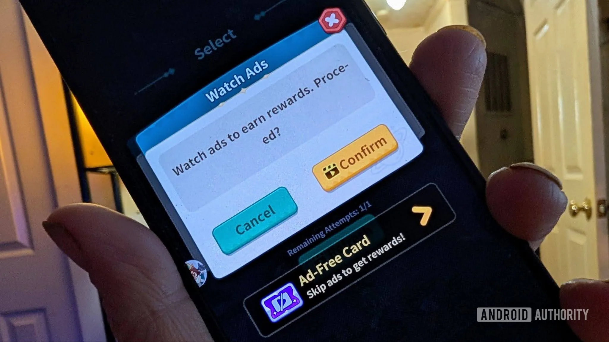 Android App Ads Are Breaking the Free-App Bargain Android app ads — Android app with a pop-up about watching video ads.