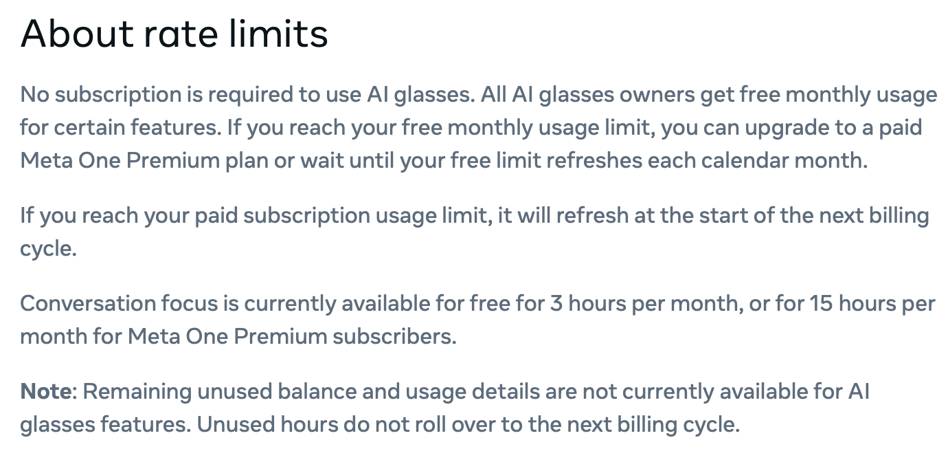 Meta Smart Glasses Now Cap a Key On-Device Feature Behind $19.99 Paywa Meta smart glasses 2026 — Meta rate limits for smart glasses