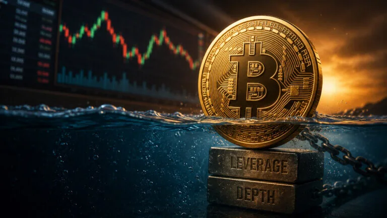 Bitcoin Price Holds Above $62K as Hormuz Oil Shock Tests Crypto Market Bitcoin liquidity depth illustration showing ETF inflows supporting a Bitcoin price rebound amid growing leverage concer