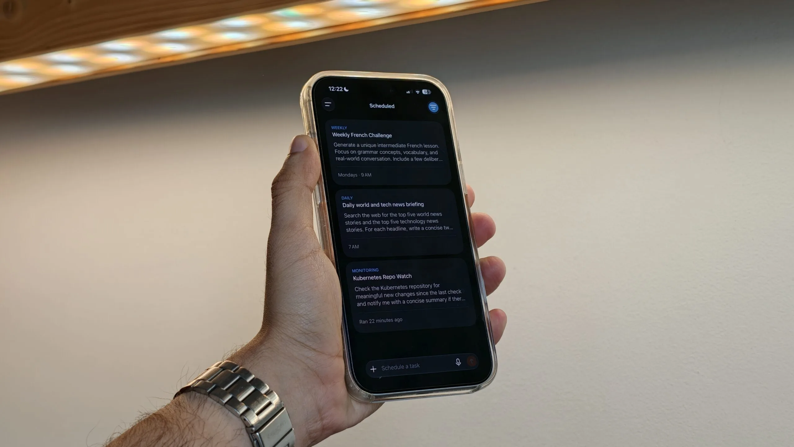 Gemini vs ChatGPT: 5 Critical Gaps Google Must Close image of ChatGPT scheduled tasks setup on a phone