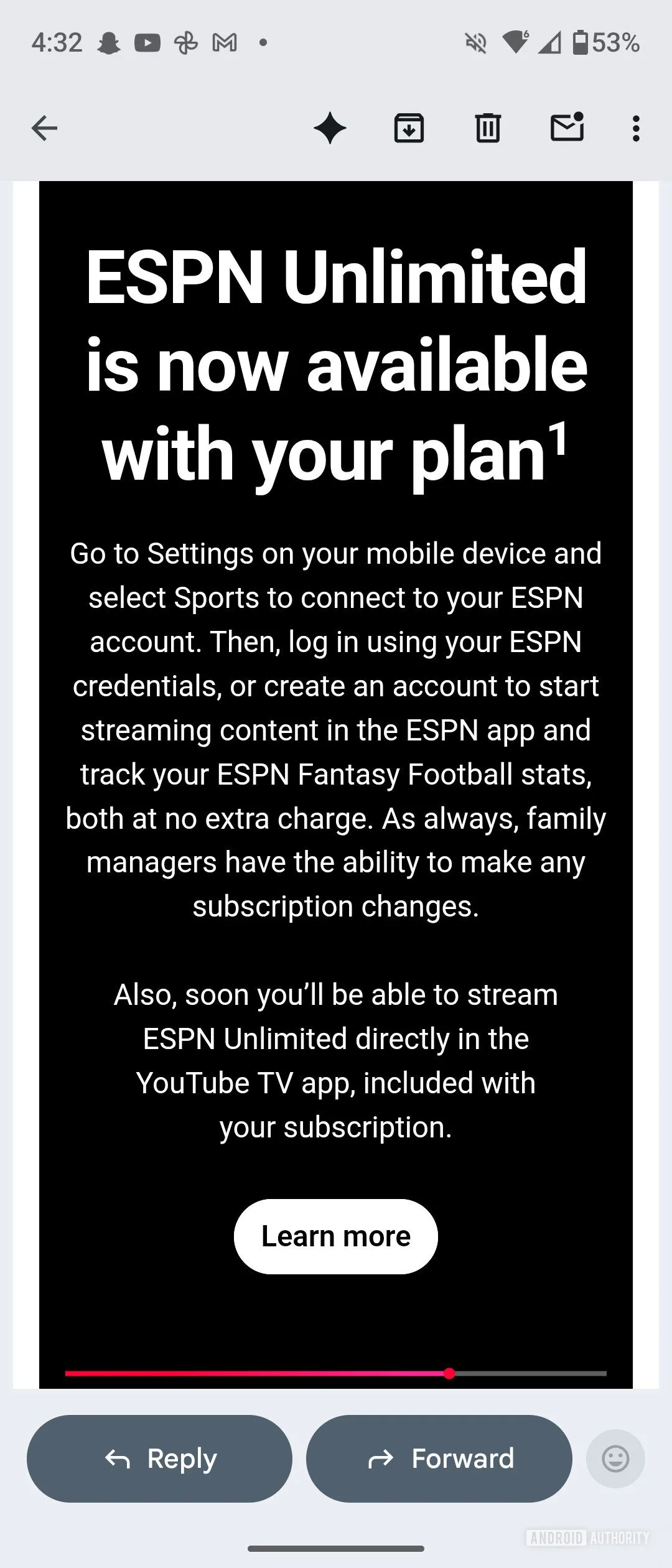 ESPN Unlimited Begins Reaching YouTube TV Subscribers espn unlimited yttv email