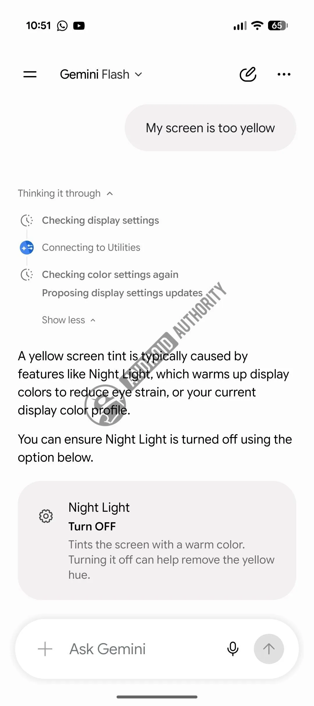 Gemini Device Help Could Be Pixel’s Most Useful New AI Tool Gemini Device Help — My screen is too yellow issue on Gemini app
