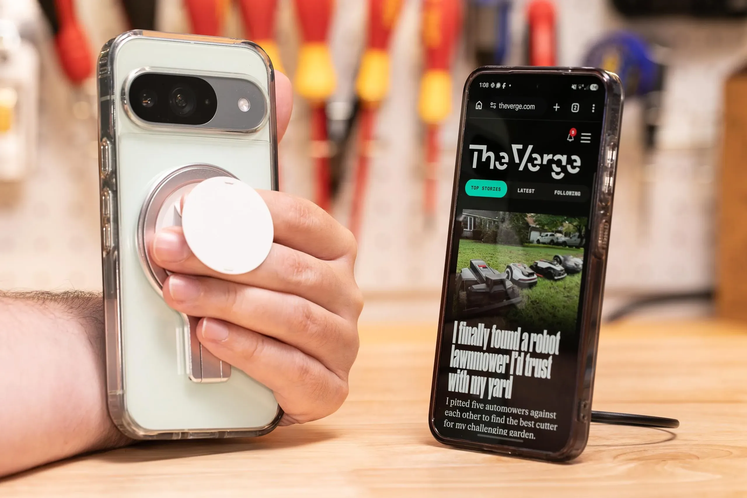OhSnap Snap Grip Stand Review: A $50 Accessory That Stays On Neither of these phones (Pixel 9, Galaxy S25) has built-in magnets, but I bought magnet cases for each. Phone grips like