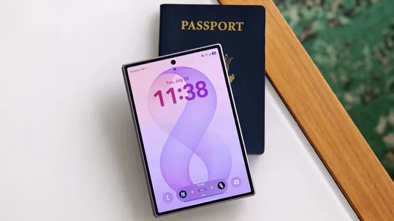 Samsung Galaxy Z Fold 8 leads a critical hardware reset Samsung Galaxy Z Fold 8 2026 — Samsung Galaxy Z Fold 8 sitting on top of a passport.